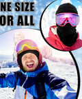 Two men in winter gear wearing Winter Fleece 4 Piece 3 In 1 Hat Set For Men With Ear Flap Windproof Neck Warmer Gaiter And Knit Skull Cap