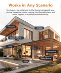 Modern house exterior showcasing potential areas for Ultra Light Thermal Imaging Camera With Thermometer Mode For HVAC And Electrical Inspections Real Time Live Tracking Edge Enhanced Display Temperature Range Minus 4 Degrees Fahrenheit To 1022 Degrees Fahrenheit Fourteen Hour Runtime applications.