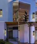 Outdoor Dusk To Dawn Wall Lights 2 Pack Black Anti Rust Exterior Waterproof Porch Lights with Bubble Crystal Glass on walls
