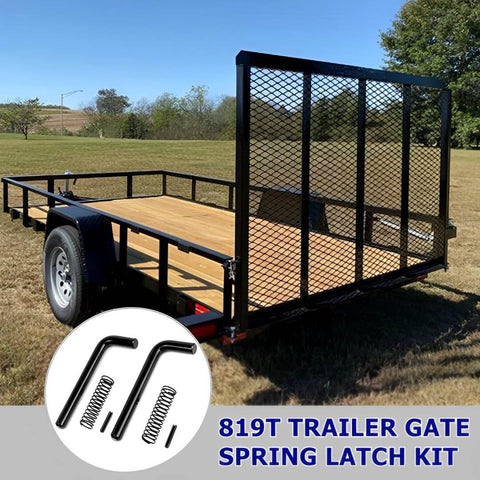 Two Pack Trailer Gate Pin And Spring Latch Kit For Utility And Carry On Trailers, Heavy Duty Gate Latch Repair Kit shown