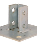 1-5/8 Inch Square Post Base Mount for 1-5/8 Inch Strut Channel Electro-Galvanized Built Tough Heavy Duty for Industrial Racks and Frames