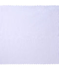 Front view: white microfiber cleaning cloth, 12x12 inches, edgeless and ultra-absorbent