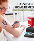 Home Safe Sharps Container 1 Quart For Easy Needle Disposal Small Biohazard Disposal Bin For Syringes Lancets Auto Injectors Blades Keeps Kids And Pets Safe, red container