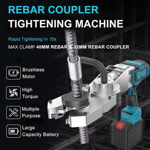 Heavy Duty Brushless Cordless Rebar Threading Machine With Super High Torque Motor tightening rebar with a brushless motor.