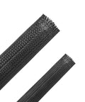 Close-up of 50ft Expandable Braided Cable Sleeve For 1/2 Inch And 1/4 Inch Wires Flexible Braided Wire Sleeving Cable Wrap Mesh Loom.
