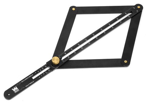Sturdy Aluminum Angle Finder And Miter Bevel Gauge For Woodworkers, laser scale with adjustable arms for precise angle measurement.