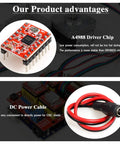 Badass V3.0 CNC Shield Expansion Board With A4988 Stepper Drivers, showcasing A4988 driver chip and DC power cable.
