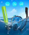 0.5L Portable Scuba Diving Tank With Snorkel Mask Dual Function Full Face Underwater Breathing System in green and blue