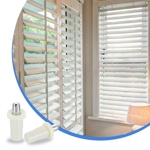 Kickass Spring Loaded Plantation Shutter Repair Pins For Window Louvers 50 Pack Metal replacement hardware beside window louvers.