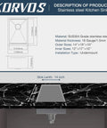 Bar Sink Kitchen Sink 14x19 Workstation Ledge Undermount Single Bowl Made From 16 Gauge SUS304 Stainless Steel diagram