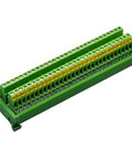 DIN Rail Mount 30-Position Screw Terminal Block Distribution Module With 24A Per Position, 400V Rating, front view