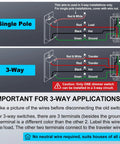 Buzz Free 6 Pack Dimmer Switch Slick Quiet Operation Single Pole And Three Way Wiring Fits Snug In Walls Works Flawlessly With Led Cfl And Halogen Lights Fast Setup wiring diagram for single pole and 3-way installations.