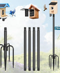 Beefy 1 Inch Diameter Bird Feeder Pole Stand 79 Inch Tall Outdoor Mounting Kit Heavy Duty Black Metal Pole For Bird Feeders Birdhouses