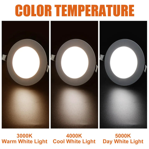 Sturdy 4.65 Inch 12V LED Puck Lights For RV Interior And Van Life Builds, Aluminum Recessed Ceiling Lamps With Switchable 3000K To 5000K Illumination, Smooth Drop In Install For Your Rig