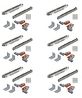 Six complete kits of 21 Inch Undermount Drawer Slides With Soft Close Action for wood drawers, featuring steel hardware and brackets.