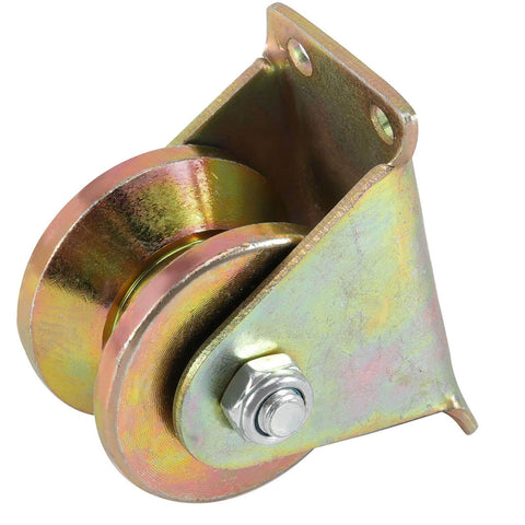 8 Pack 2 Inch V-Groove Wheel Casters Heavy-Duty 1045 Steel Electroplated Rigid Bracket Roller for Sliding Gates Barn Doors and Frames