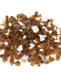 Copper Reflective Fire Glass 10 Lbs For Propane Fire Pit One Half Inch Sparkly Fireplace Glass Rocks close-up pile