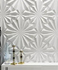 White Diamond Design 3D Wall Panels Sheets for stunning interior wall decor with geometric pattern in premium lightweight PVC.