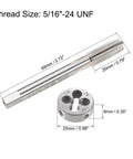 5/16-24 UNF Tap And Die Set HSS Right Hand For Quick Thread Repair And Machining Round Threading Die Included Pro Grade Tool