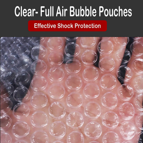 Close-up of 50 Pack Bubble Pouch Wrap 12x12 Inch Clear Bubble Bags For Packing Fragile Dishes And China Plates