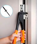 Using tool to install 50 Pack Black Aluminum Tri Fold Exploding Pop Rivets Three Sixteenths Inch Grip One Inch Length Five Eighths Inch Flange
