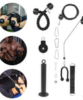 Home Gym Pulley System For DIY Loading Muscle Training Kit with iron, nylon, plastic construction for triceps, biceps workouts
