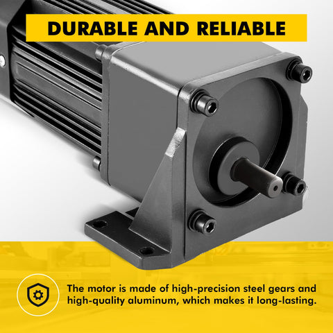 Heavy Duty 250W AC Gear Reducer Motor With Gearbox And Bracket, Adjustable 0 To 270 RPM, High Torque 6Nm, 15mm Shaft, 1 To 5 Gear Reduction