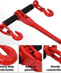 Ratcheting Chain Binders With Grab Hooks 1/4-5/16 Inch, 2,200 LBS Working Load, Heavy Duty Adjustable Length Tie Down Binders.