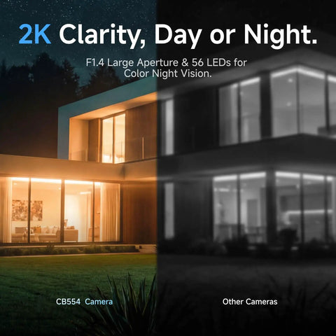 Piece Of Cake Setup Brings You Crisp 2K Wireless Security Coverage With Quick Stick Magnetic Mount, Wifi 6 Dual Band, Full Color Night Vision, IP66 Weatherproof Build, Straight Shooter Two Way Audio, Snappy Motion Alerts, And Long Haul Battery in bright home lighting.