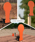 Two Pack Three Eighths Inch AR500 Steel Popper Target Auto Reset With 12.8 Inch Plate in 3 usage scenarios outdoors