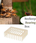 Beekeeping Queen Marker Cage Kit 20 Pack Clip Bee Catcher in plastic, alongside bees in apiary setting