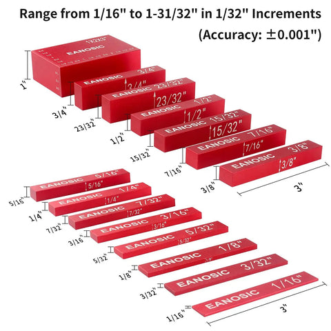 Setup Blocks Height Gauge Set 15 Pcs Aluminum Blocks For Router And Table Saw Accessories Woodworking Master Kit