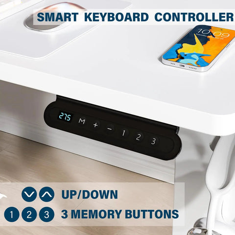 Close-up of smart keyboard controller on Dope Electric Sit Stand Desk With Smooth Lift 35 By 20 Inch Height Adjustable Standing Desk