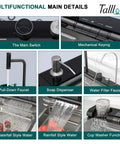 Close-up details of Slick Smart Waterfall 30 Inch Drop In Kitchen Sink with Single Bowl, 16 Gauge 304 Stainless Steel Workstation features