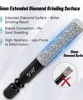 Close-up of 5/16 inch diamond drill bit from 12 Piece Diamond Drill Bit Set With 35mm Extended Diamond Brazed Grinding Surface For Glass Ceramic Porcelain Marble Granite Tiles Heavy Duty Dry Drilling Wax Core One Quarter Inch Hex Shank Includes 2 Pilot Bits.