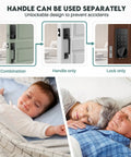 Image shows usage options of Keyless Entry Smart Door Lock With Touchscreen Keypad And Handle; unlocks securely without keys.