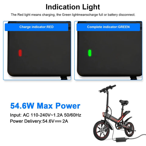 54.6V 2A Fast Electric Bike Charger For 48V EBikes Universal Fit With XP 2.0 3.0 Ecotric City Beach Evercross H5 H7 And Other 48V Batteries For Home And On The Go With Safe Overvoltage Protection And Efficient Cooling