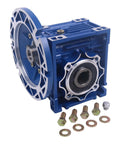 Worm Gear Speed Reducer 10 To 1 Ratio 56C Mount Hollow Shaft Output 637 Lb In 2.06 HP At 1750 RPM Heavy Duty Industrial Gearbox