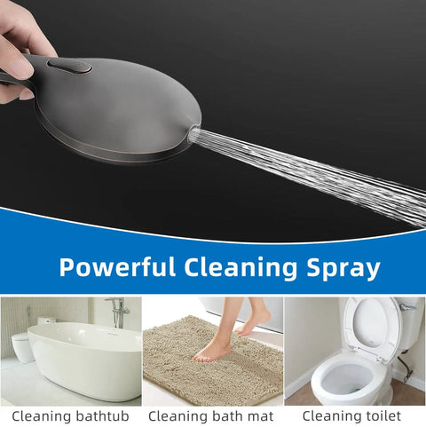 Five Function Handheld Shower Head With High Pressure Power Wash 70.8 Inch Stainless Steel Hose, cleaning spray function.