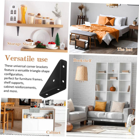 Built Tough 40 Pack Heavy Duty Corner Brackets Cold Rolled Steel Right Angle Triangle Shelf Supports For Furniture Reinforcement And Decorative Bed Frame Construction That Will Definitely Hold Up Like A Champ in versatile use.