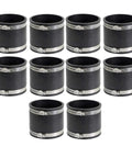 Smooth Operator 5 Inch Black Flex Coupling, set of 10, for universal hookup on drain waste vent lines.