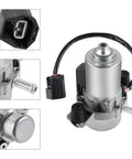 AULINK power brake vacuum pump; silver metal body with black connector and inlet/outlet ports (front view).