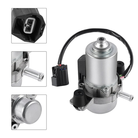 AULINK power brake vacuum pump; silver metal body with black connector and inlet/outlet ports (front view).