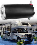 Hydraulic Pump Motor Replacement For RV Leveling System Unidirectional Power Unit 7.5 Inch With RV in Background