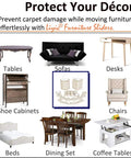 Self Adhesive Furniture Sliders For Carpet, 40 Pack Moving Pads, Easy glide under heavy furniture like couch, table or bed