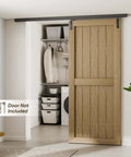 Interior view showing 6.6 Foot Ceiling Mount Box Rail Barn Door Hardware Kit Heavy Duty Steel Sliding Track, door not included