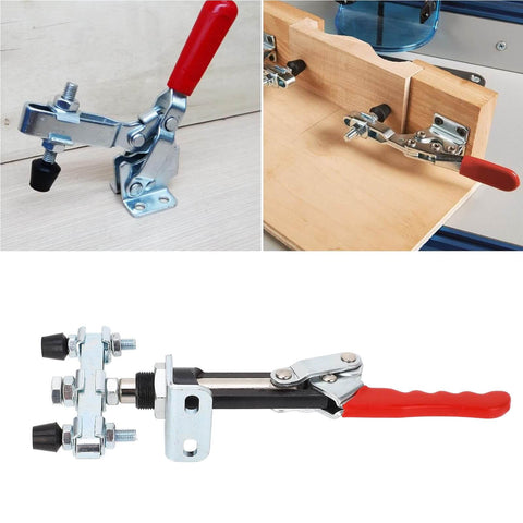 Heavy Duty Push Pull Toggle Clamp For Woodworking Jigs And Welding Fixtures, Adjustable Double Head Clamp With 992.1Lb Clamping Force