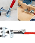 Heavy Duty Push Pull Toggle Clamp With 450kg Clamping Force And 38mm Stroke In High Carbon Steel Built To Last Quick Install Elbow Joint Design Perfect For Welding Fabrication Jigs And Workbench Fixtures on wood jig