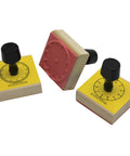 Totally Sweet Wooden Analog Clock Stamp Set For Kids Learning To Tell Time With Teachers And Parents includes three colorful stamps.