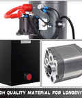 Heavy Duty 15 Quart DC 12V Hydraulic Power Unit With Double Acting Pump For Car Lifts And Dump Trailers Metal Reservoir